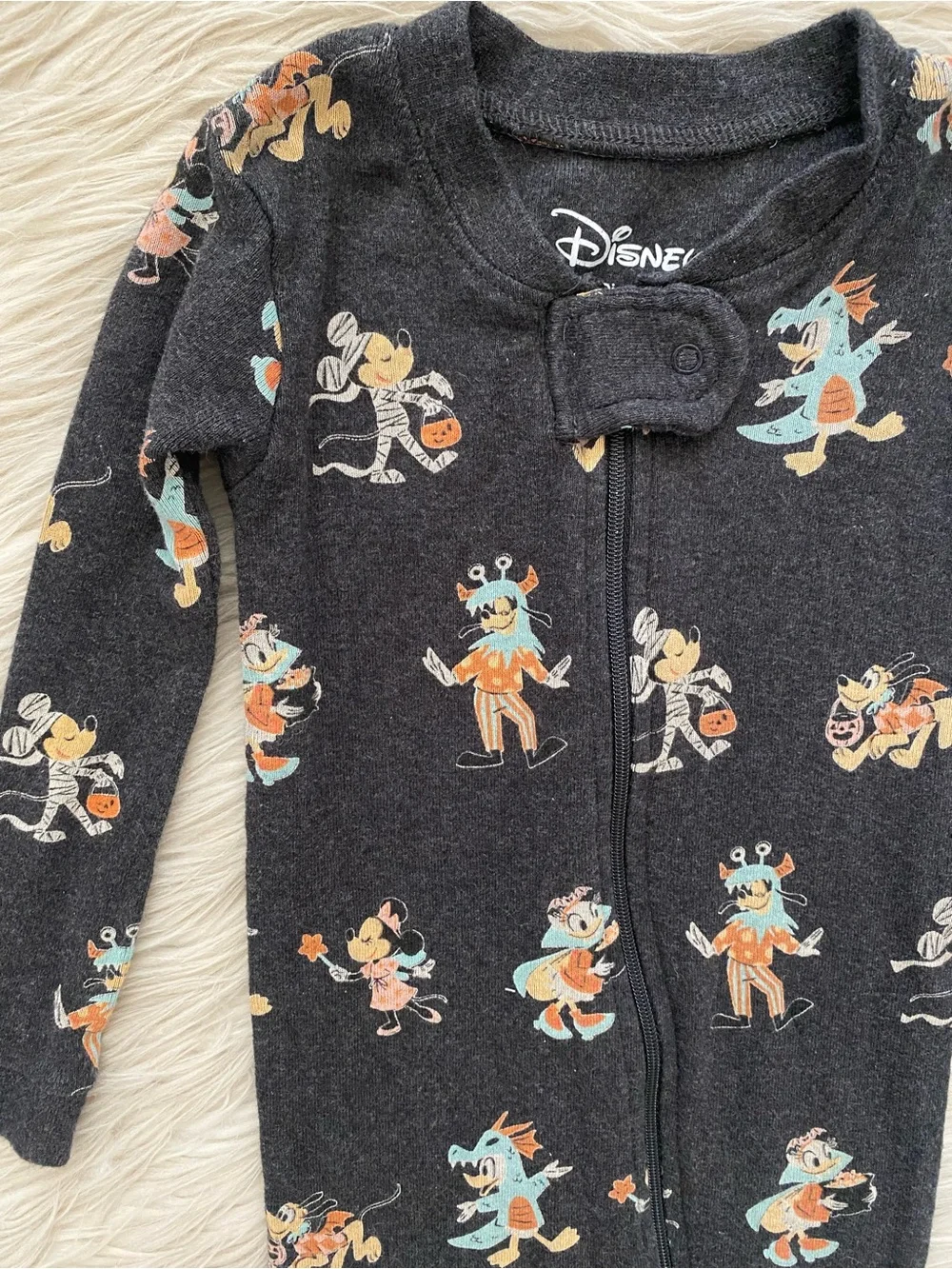 Monica + Andy Disney Mickey Mouse and Friends Halloween Pajama One Piece 12-18M